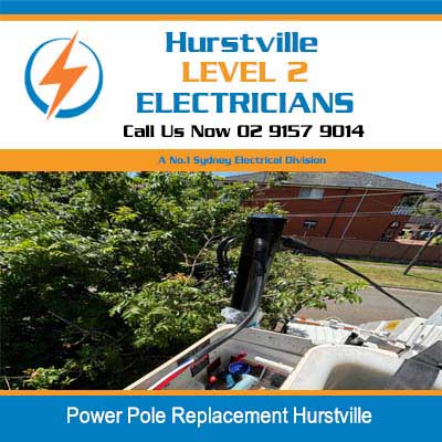 New private power pole replacement and installation service in Hurstville by licensed electricians